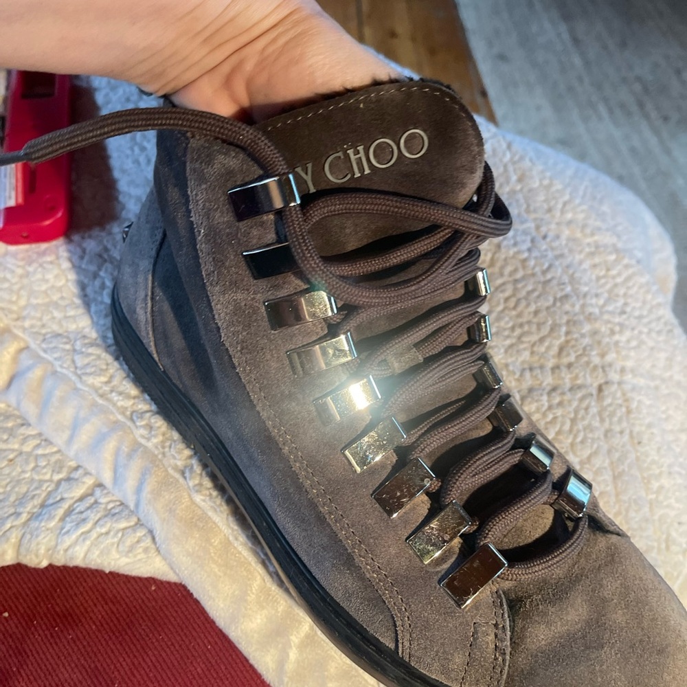 Jimmy Choo Men's Gray High-Top Sneakers